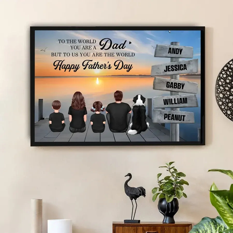 Dad You Are the World Custom Family Playing Cards