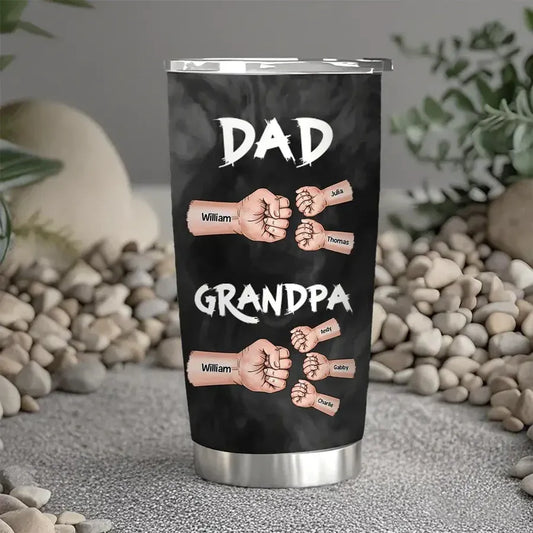 Dad and Grandpa Personalized Fist-Bump Travel Tumbler
