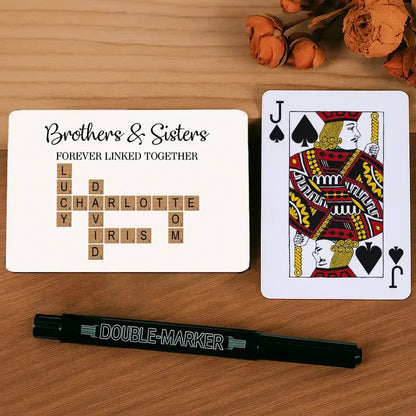 Brothers and Sisters Forever Linked Personalized Playing Cards