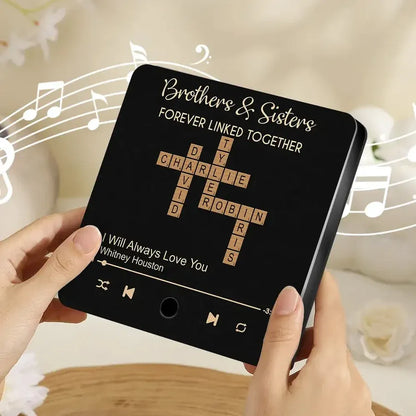 Brothers and Sisters Forever Linked Personalized Acrylic Music Magnet