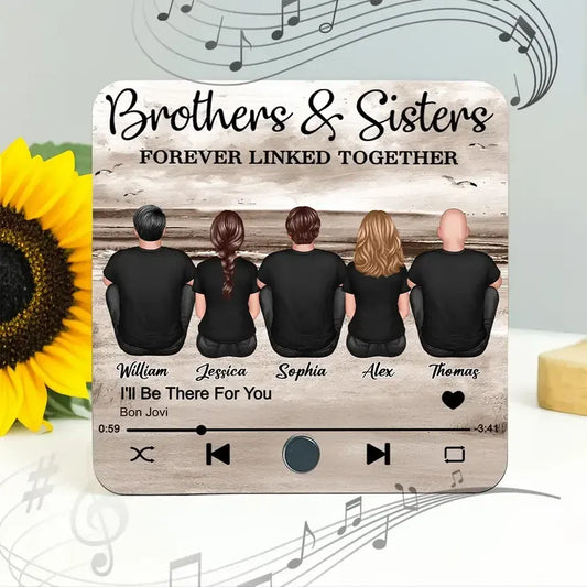 Brothers and Sisters Forever Linked Custom Fridge Magnet