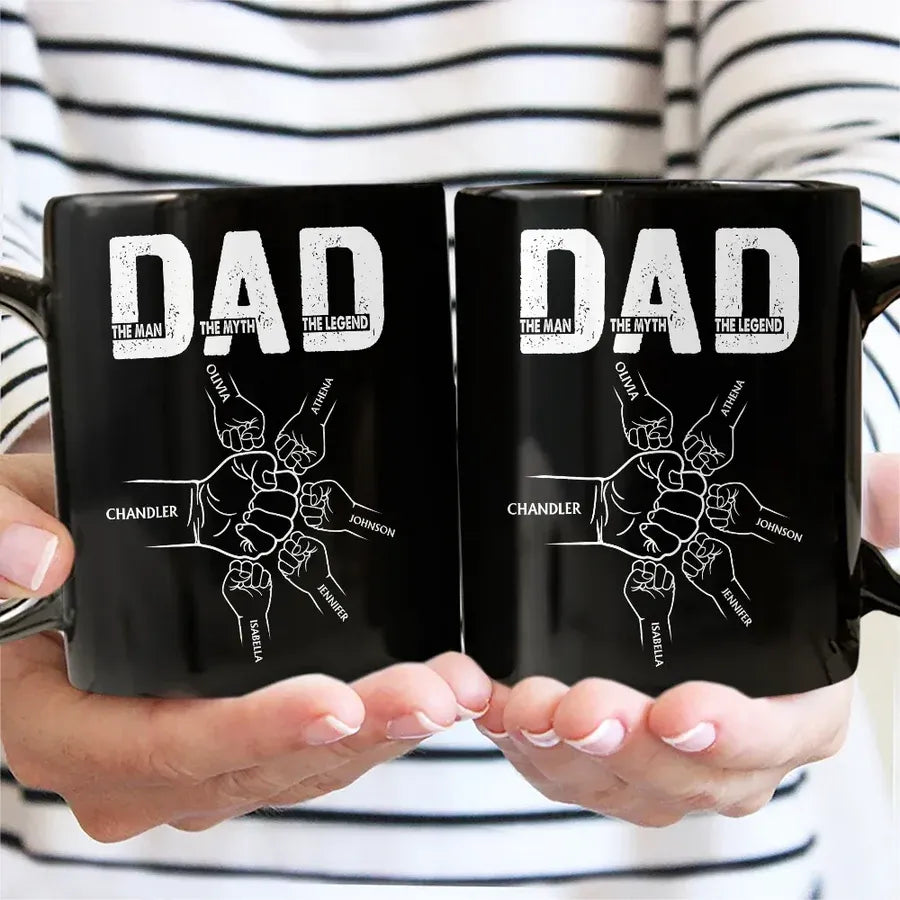 Dad The Man The Myth The Legend Personalized Fist-Bump Mug