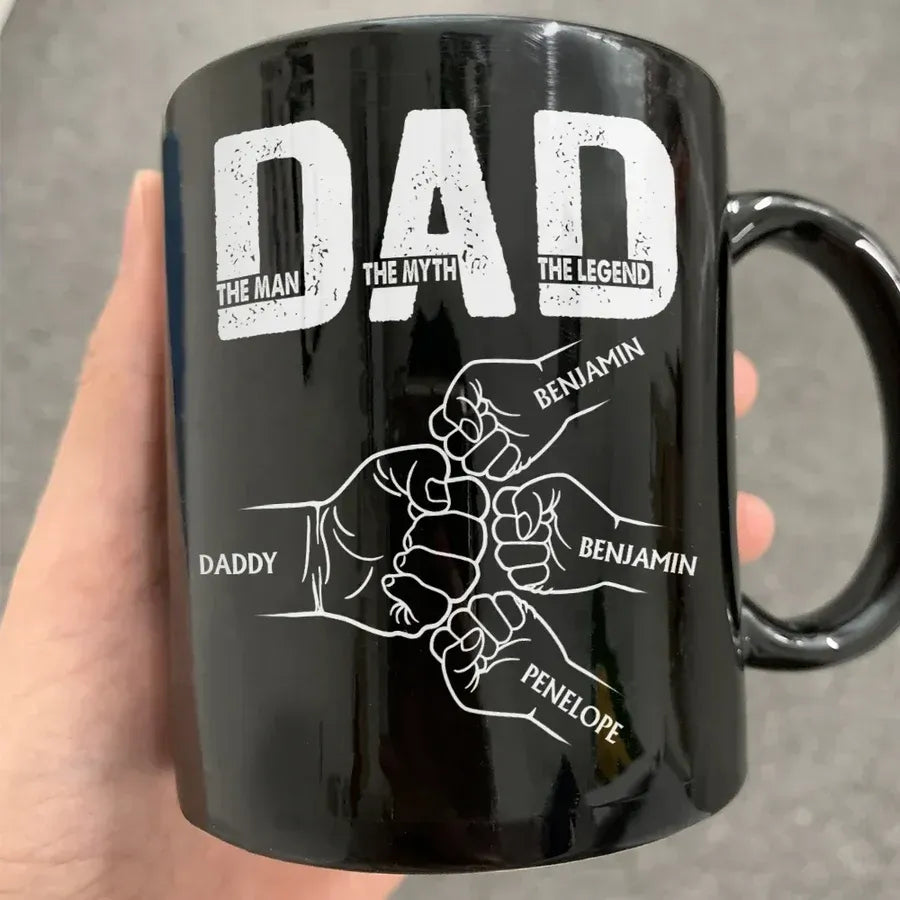 Dad The Man The Myth The Legend Personalized Fist-Bump Mug