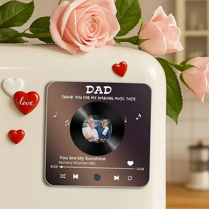 DAD Thank You for My Amazing Music Taste Personalized Photo Fridge Magnet