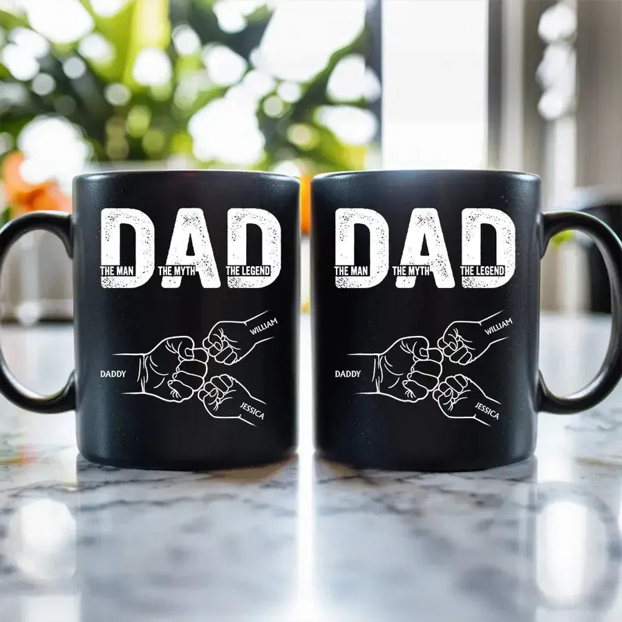 Dad The Man The Myth The Legend Personalized Fist-Bump Mug