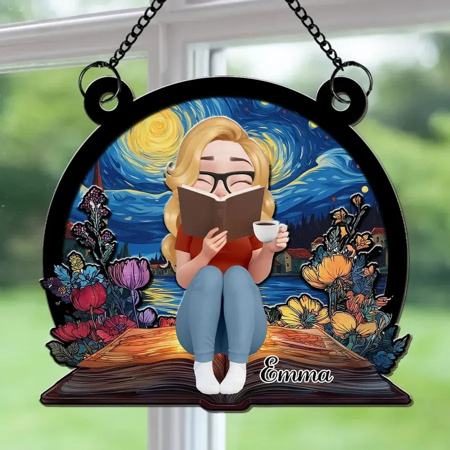 Book-Lover’s Haven Personalized Wood and Acrylic Ornament