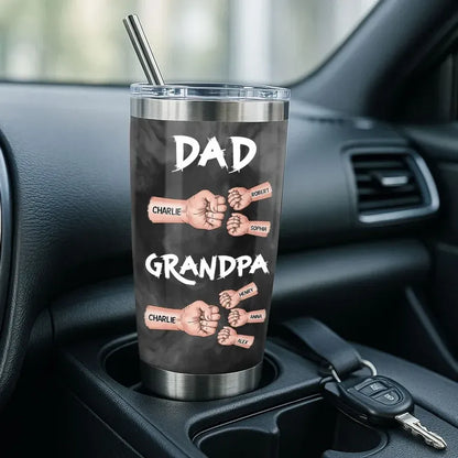 Dad and Grandpa Personalized Fist-Bump Travel Tumbler