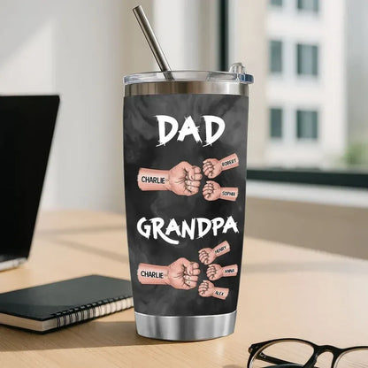 Dad and Grandpa Personalized Fist-Bump Travel Tumbler