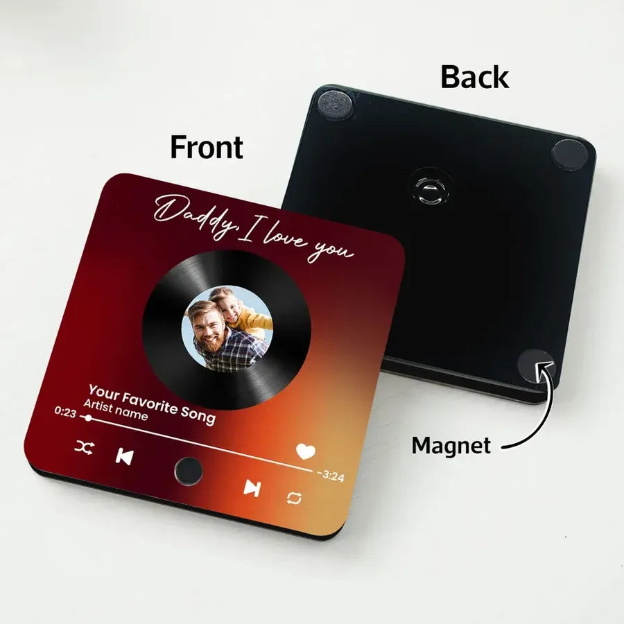 DAD Thank You for My Amazing Music Taste Personalized Photo Fridge Magnet