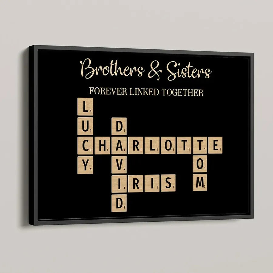 Brothers and Sisters Forever Linked Personalized Acrylic Music Magnet