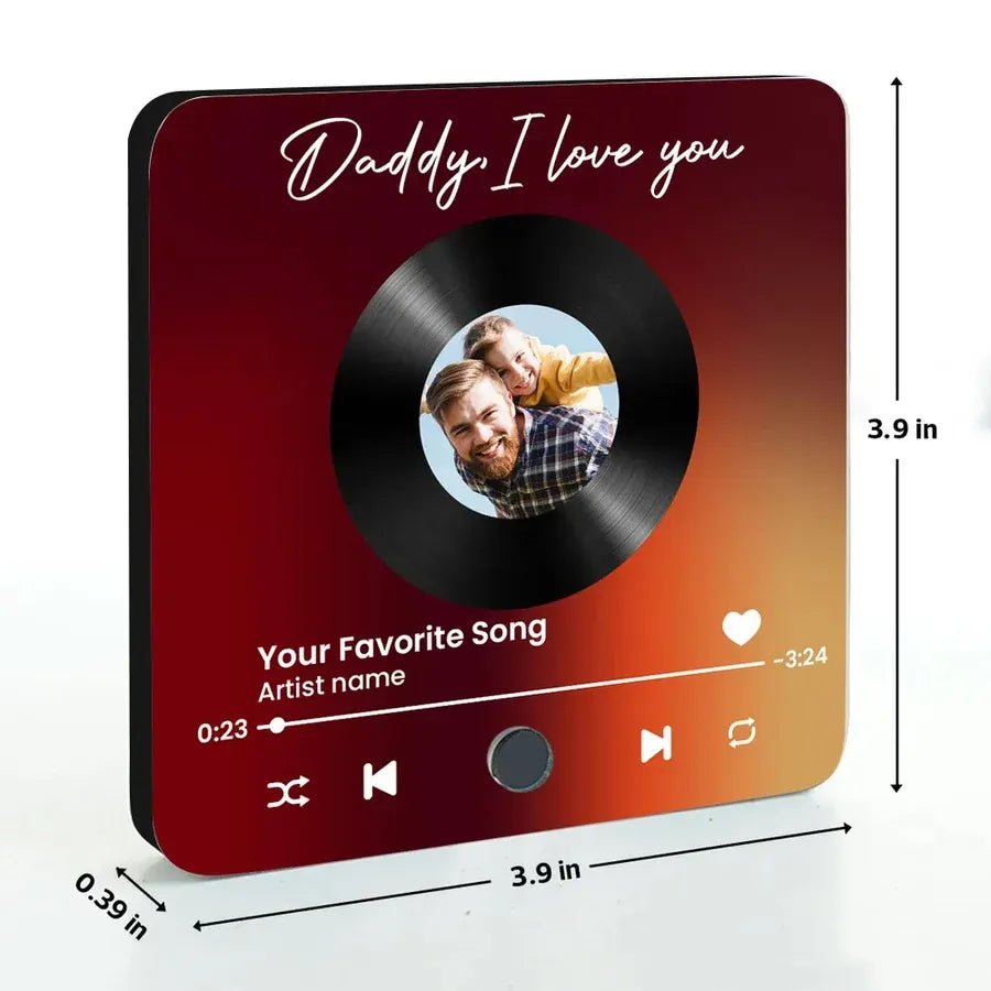 DAD Thank You for My Amazing Music Taste Personalized Photo Fridge Magnet