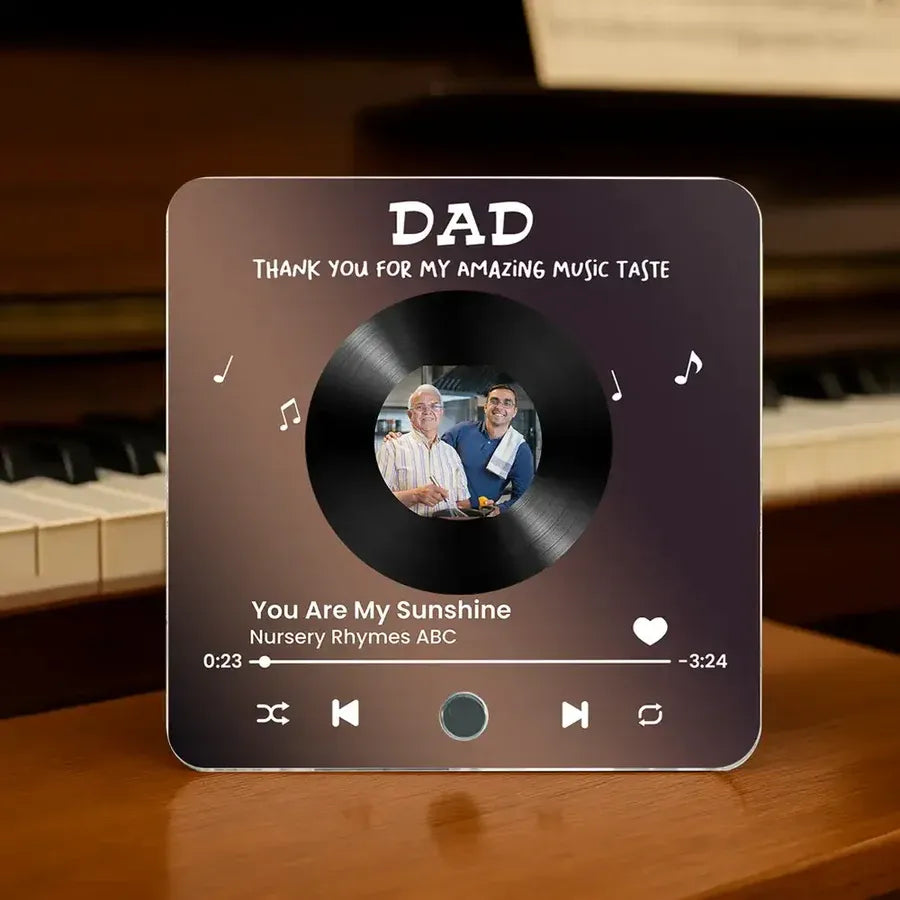 DAD Thank You for My Amazing Music Taste Personalized Photo Fridge Magnet