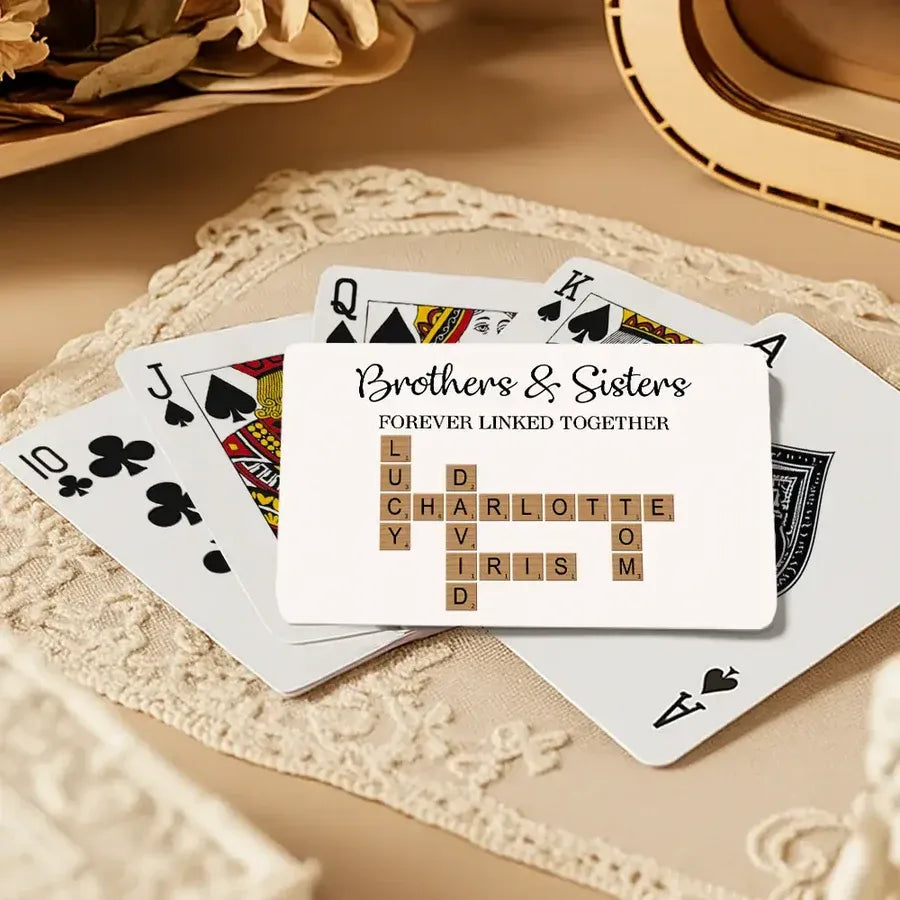 Brothers and Sisters Forever Linked Personalized Playing Cards