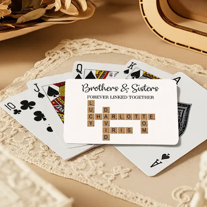 Brothers and Sisters Forever Linked Personalized Playing Cards