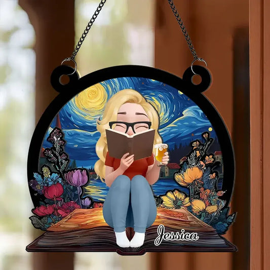 Book-Lover’s Haven Personalized Wood and Acrylic Ornament